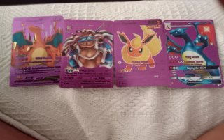 Lote 4 Cartas Pokémon Charizard Blastoise Flareon