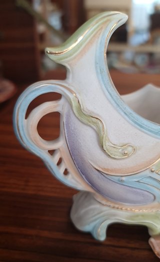 Centro de mesa Art Nouveau mujer biscuit