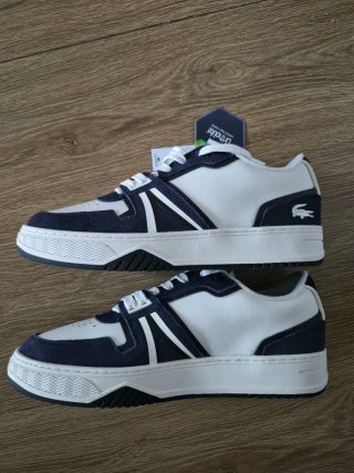 Zapatos Lacoste Cuero Azul Blanco