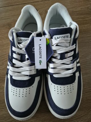 Zapatos Lacoste Cuero Azul Blanco