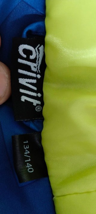 Abrigo de nieve azul y verde para 134/140 cm