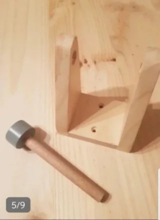 Soporte pared madera bicicleta