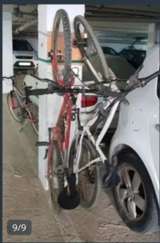 Soporte pared madera bicicleta