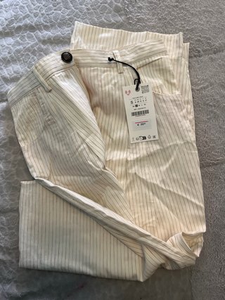 Pantalón beige rayas Talla S