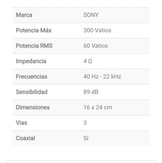 Altavoces Sony Xplod 300W XSF6936SE