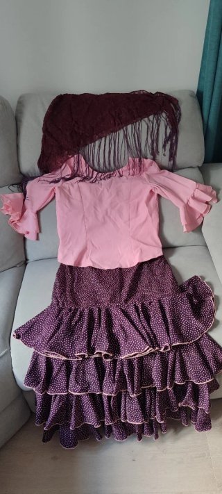 Vestido Flamenca 2 Piezas + Mantón