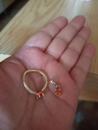 Conjunto Tous Plata Vermeil y Naranja,talla 16'7