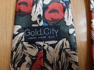 Cravatta Gold City Flores Vintage