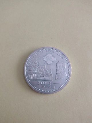 Moneda Plata 2000 Pesetas Felipe II
