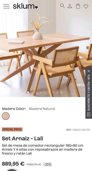 Mesa de comedor de diseño.