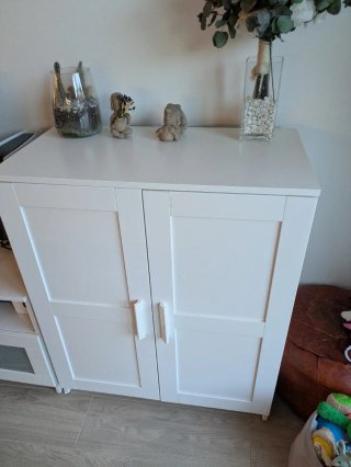 Mueble TV Ikea Blanco y Transparente