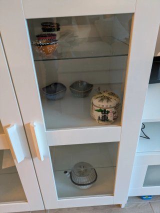 Mueble TV Ikea Blanco y Transparente