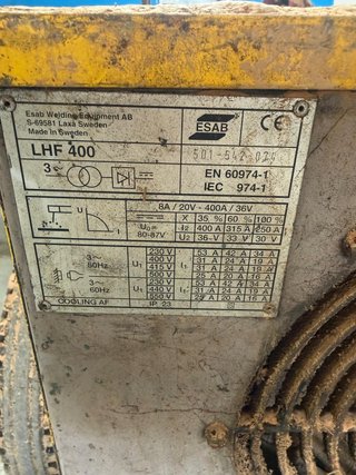 EQUIPO DE SOLDAR ESAB LHF 400