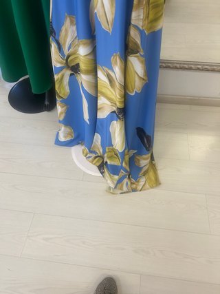 Vestido fiesta azul floral talla 44