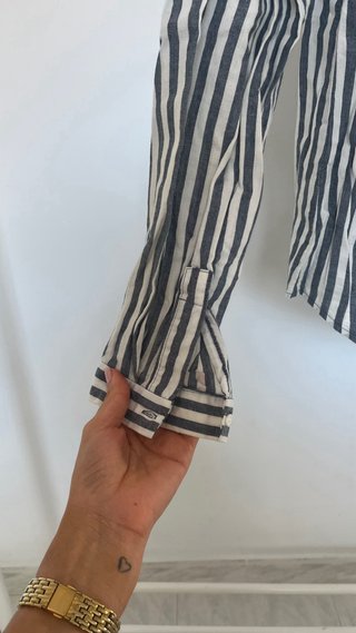 Camisa de Rayas Blanco y vaquero