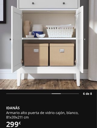 Vitrina IDANÄS IKEA Blanca con pomos de Zara Home