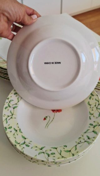 Servizio piatti ceramica decoro floreale