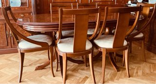 Mesa comedor clásica madera maciza con 6 sillas