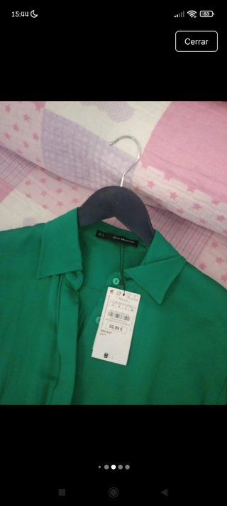 Vestido Sfera fiesta con flecos verde