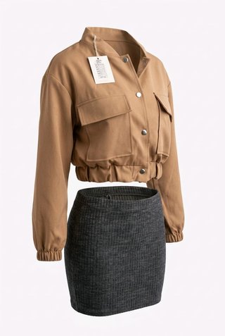 Chaqueta Bomber Marrón Talla L