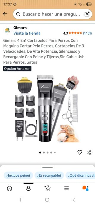 Cortapelos Gimars para Perro + Accesorios