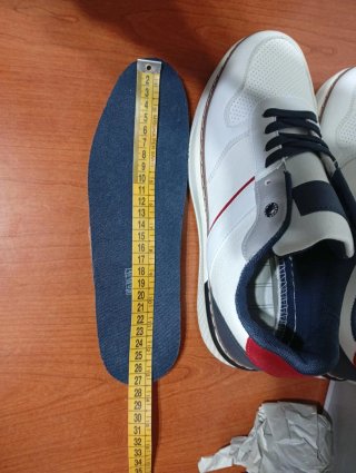 Sneakers Leerd Uomo Bianco Blu Taglia 42 nuove