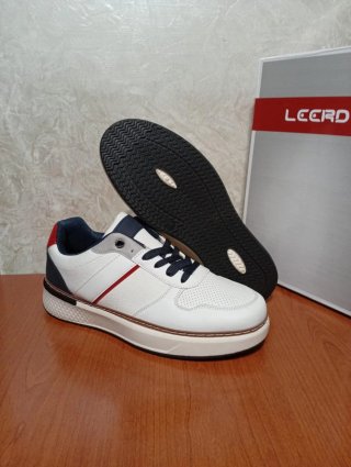 Sneakers Leerd Uomo Bianco Blu Taglia 42 nuove