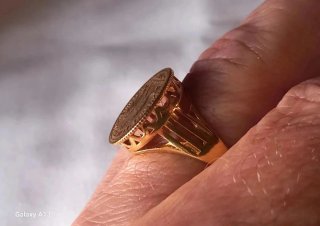 Anello filigrana acciaio inox oro mm 19,4