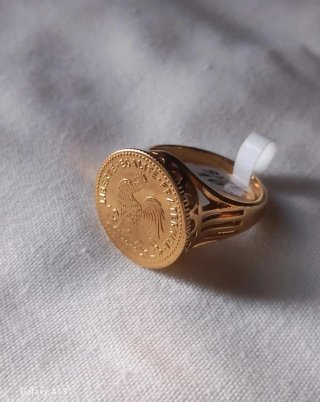 Anello filigrana acciaio inox oro mm 19,4