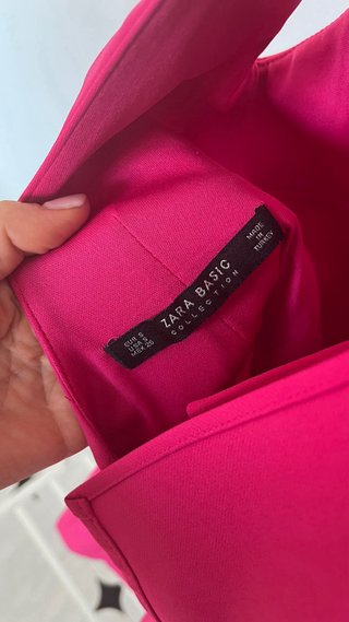 Vestido Rosa fucsia Mangas Volante
