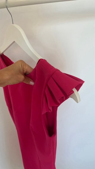 Vestido Rosa fucsia Mangas Volante