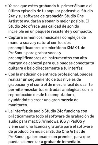 Interfaz de audio PreSonus Studio 24c