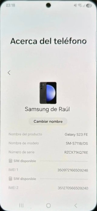 Samsung Galaxy S23 FE 128GB Negro