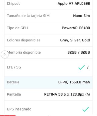 iPhone 5s 32GB Plateado