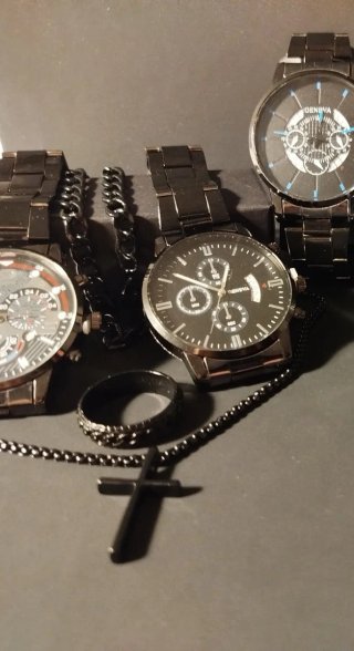 Reloj Geneva Elegante Negro/Plateado