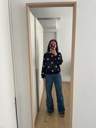 Top Zara Negro Lunares M