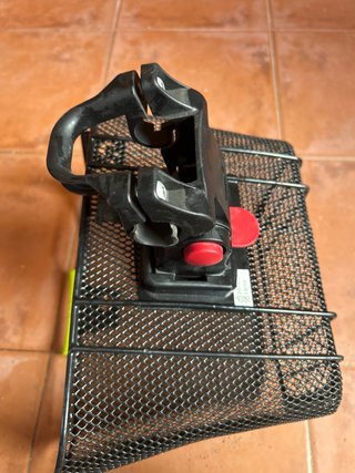 Cesta Bicicleta Negra con Asa Verde