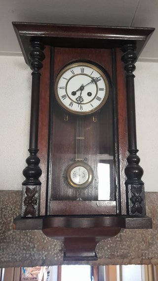 Reloj de Pared Antiguo Madera y Metal