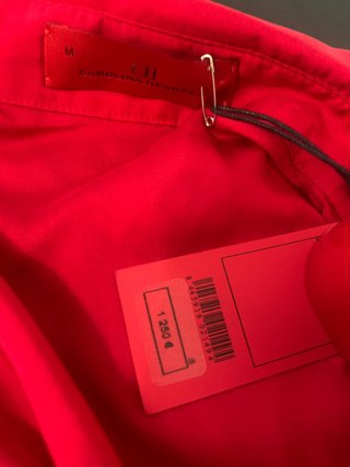 Vestido Rojo Seda Carolina Herrera Talla M