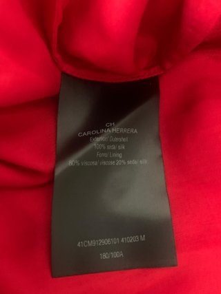 Vestido Rojo Seda Carolina Herrera Talla M