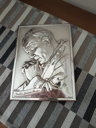 Quadretto Argento Papa Giovanni Paolo II
