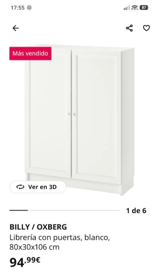 Librería Billy Ikea Blanca 80x106x30