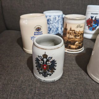 Lotto 8 boccali birra vintage collezione ceramica