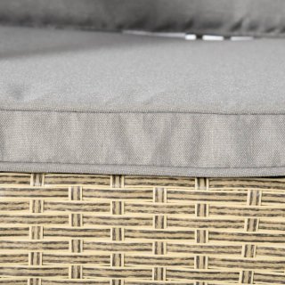 6 sillas de ratán sintético con cojines gris