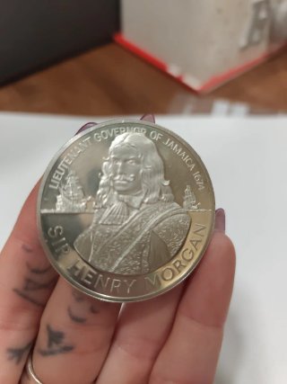 Moneda Jamaica 10 Dólares 1974 Plata