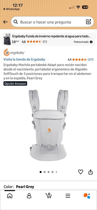 Mochila Portabebés Ergobaby Gris