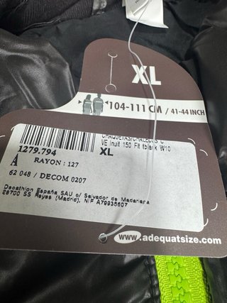 Chaqueta Quechua Negra Talla XL