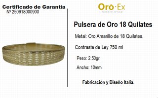 PULSERA ELASTICA DE ORO DE 18 KILATES - ORO 18KT