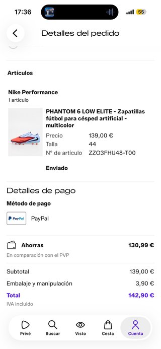 Botas de fútbol Nike Phantom 6 Low Elite AG  t.44