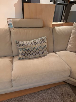 Sofá Natuzzi con Chaise Longue Beige